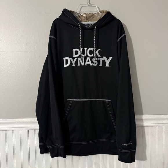 Duck Dynasty Hoodie Sweatshirt Adult M Black Realtree Hooded Pullover Hunting - Picture 1 of 7